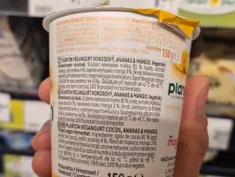 PlantOn coconut vegangurt pineapple & mango 150 g